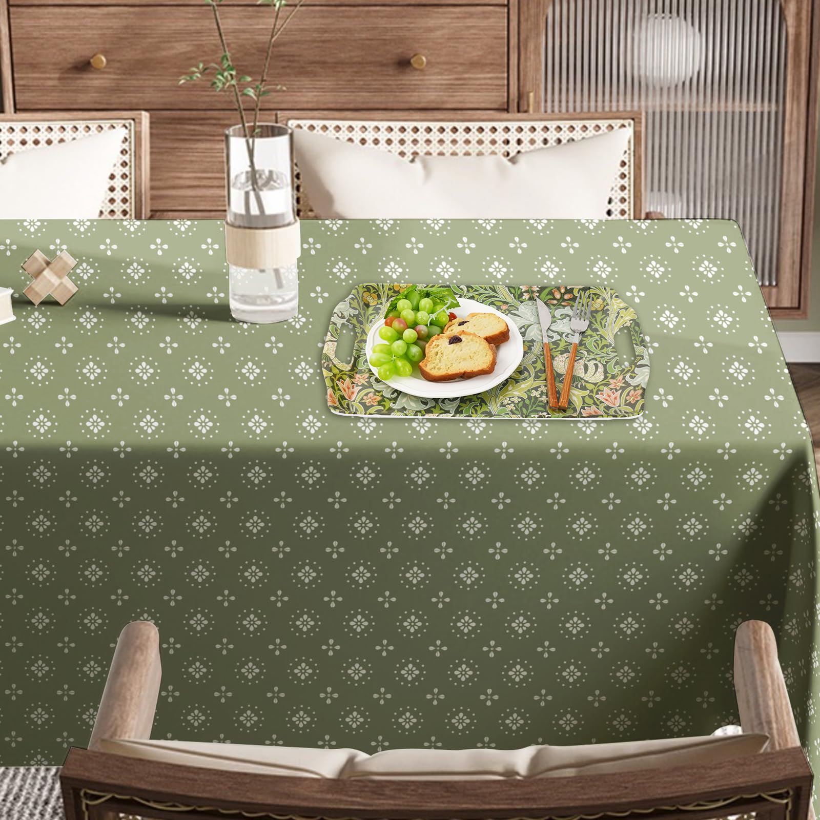 Amazon.co.jp: FYSUIMU 花柄サービングトレイ ヴィンテージ 夏 緑